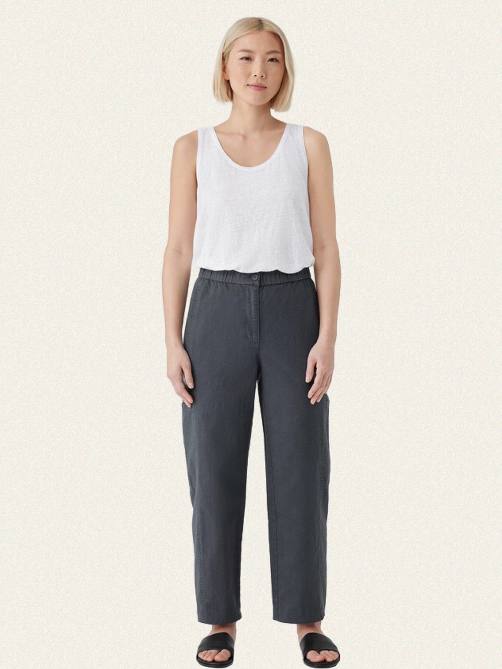Eileen Fisher Cotton Hemp Stretch Lantern Pant